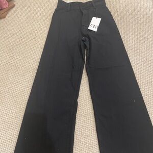 Zara Marine wide leg/straight leg Black Pants